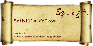 Szibilla Ákos névjegykártya